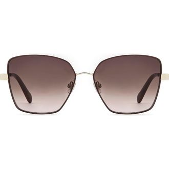 Fossil 57mm Gradient Square Sunglasses in Burgundy Gold/Brown Sf at Nordstrom
