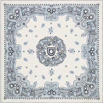 Ferragamo Women Arabesque print silk scarf Blue