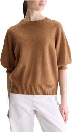 Bellerose Ameil Trui met korte mouwen - Dames - Truien - Bruin - Maat: S Wol
