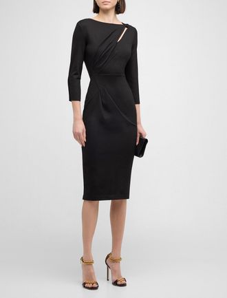 Giorgio Armani Asymmetric Keyhole Midi Dress