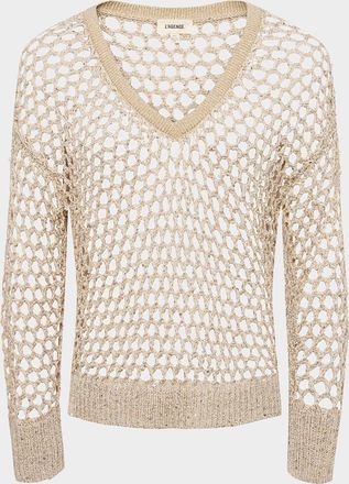L'agence Nashwa Embellished V-Neck Sweater