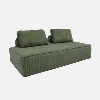 Sweeek Sof&aacute; modular de pana, 2 plazas, verde