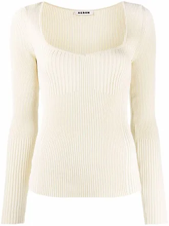 &Aacute;eron Deven ribbed-knit jumper - women - Rayon/Polyester - L - Yellow