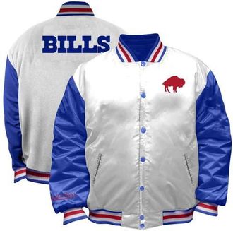 Mitchell & Ness Womens Mitchell & Ness White Buffalo Bills Throwback Plus Size Full-Snap Satin Jacket at Nordstrom, Size 1X