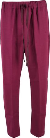 Semicouture Fuchsia Tapered-Leg Virgin Wool-Blend Pants