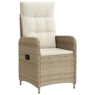 vidaXL Silla De Jard&iacute;n Reclinable Beige Y Blanco Crema Vidaxl