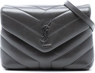Saint Laurent Pre-owned Womens Toy Matelasse Leather Monogram Loulou Crossbody - Grey - One Size