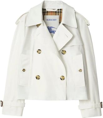 Burberry Trenchcoat met dubbele rij knopen - Wit
