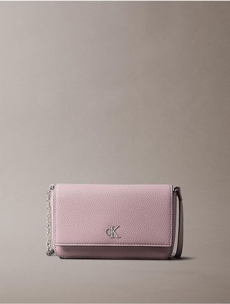 Calvin Klein Womens Archive Hardware Flap Crossbody Bag - Pink