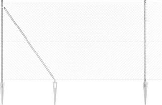 vidaXL Vidaxl - Valla De Eslabones De Cadena Con Postes Plateado 1.5 X 10 M