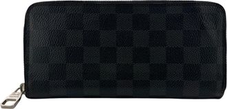 Louis Vuitton Damier Graphite Black Leather Long Wallet (Bi-Fold) (Pre-Owned)