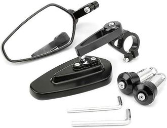 OEM Specchietto Retrovisore, Specchietto Per Biciclette, E-bike, Ciclomotori, Scooter E Monopattini, Pieghevole, Regolabile, Specchietto Laterale, Nero, A