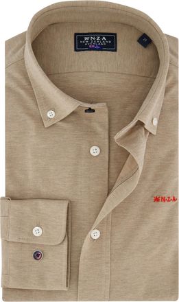 N-Z-A- NEW ZEALAND AUCKLAND NZA overhemd Riley knitted beige 100% katoen