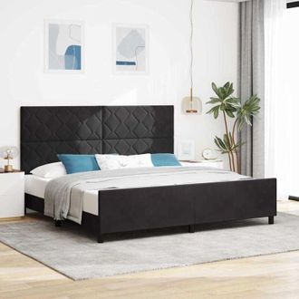 vidaXL Estructura De Cama Con Cabecera Negro 200 X 200 Cm Terciopelo Vidaxl