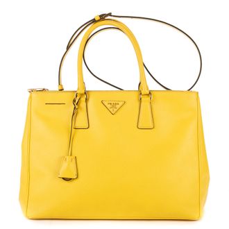 Prada Large Galleria Double Zip Tote Large schoudertas