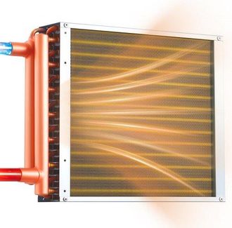 OEM Serpent&iacute;n De Intercambio De Calor De 356 X 356 Mm, Intercambiador De Calor Aire-agua Con Aletas De Aluminio Y Tubos De Cobre, Capacidad 65000 Btu/h Pa