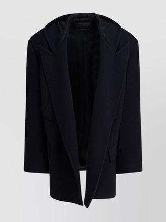 Balenciaga hooded short coat lapel collar