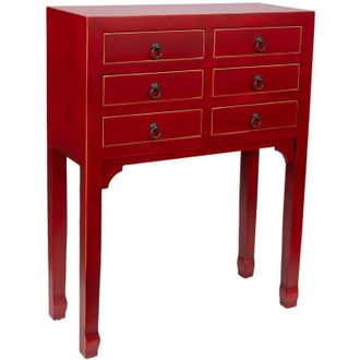 Wanderlust Deco Recibidor De Madera De 6 Cajones 63x26x82h Cm