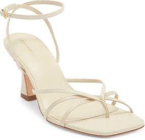 Reformation Gen Heeled Sandal in Almond Snake Leather at Nordstrom Rack, Size 8.5
