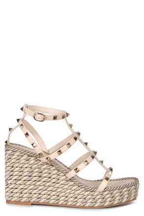 Valentino Garavani Rockstud Leather Wedges
