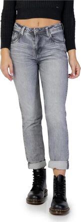 Pepe Jeans London Violet Mom Jeans - Dames - Cropped Jeans - Grijs - W25 - Katoen - Jeans