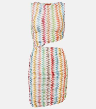 Missoni Zigzag cutout lame beach dress