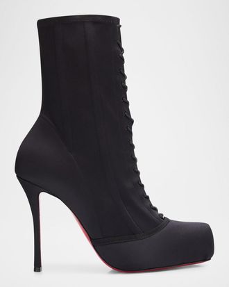 Christian Louboutin 100mm Pavlova Satin Booties