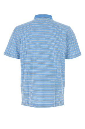 Prada Mens Embroidered Piquet Polo Shirt Azzurronero Co-Trochusniloticus