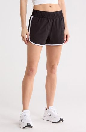90 Degree by Reflex Seraphine Ripstop Running Shorts in Black-White at Nordstrom Rack, Size X-Small