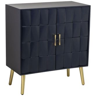 Wanderlust Deco Recibidor De Madera Negro 76x38x83h Cm