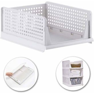 OEM 3 Cestas De Almacenamiento Apilables, Organizador Deslizante Para Armario, Separador Modular Para Oficina Y Vestidor