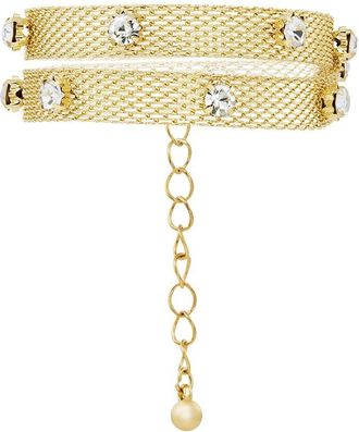Savvy Cie Jewels Gold Plated Cz Wrap Bracelet