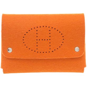 Herm&egrave;s Orange Felt Pouch (Pre-Owned)