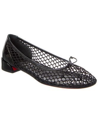 Christian Louboutin Sweetie Jane Mesh & Patent Ballerina Flat