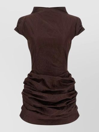 Magda Butrym draped high-neck mini dress