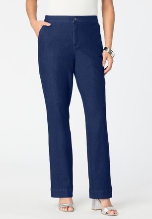 Roaman's Plus Size High-Rise Bootcut Denim Trouser in Medium Wash at Nordstrom, Size 26