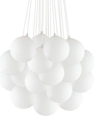 Ideal Lux Mapa Bianco - L&aacute;mpara Colgante De Racimo Grande De 22 Luces, Blanca, E14 - Ideal Lux