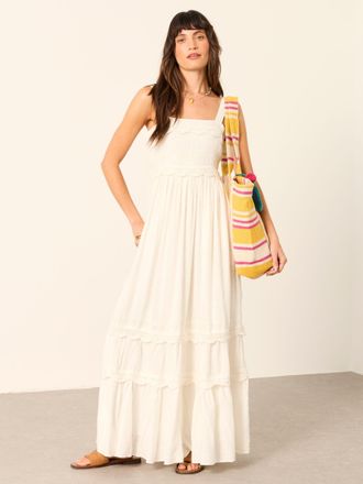 Fat Face FatFace Clara Ivory Petite Dobby Midi Dress