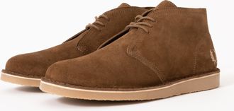 Fred Perry Mens Suede Desert Boots in Brown - Tan Leather - Size UK 11