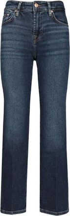 7 For All Mankind Calie Straight Enkellaars Jeans - Dames - Regular Fit Jeans - Blauw - W27 - Katoen - Jeans