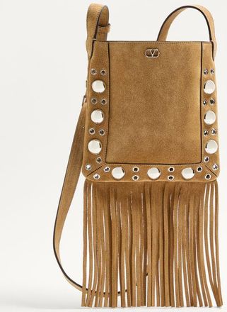 Valentino Garavani Valentino Garavani Nellc&ocirc;te Small Shoulder Bag In Suede With Fringes Wo