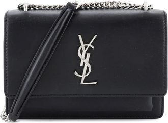 Saint Laurent Sunset kleine leren crossbodytas - Zwart