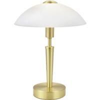 OEM L&aacute;mpara De Escritorio 1, 1 Bombilla, Material: Acero, Madera, Color: Marr&oacute;n, Nogal, Cristal: Blanco Satinado, Base: E14, Incluye Regulador T&aacute;ctil-crez