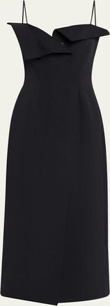FFORME Skylar Tailored Cotton and Silk Midi Dress
