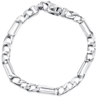 Pompeii3 Mens Figaro Link 14k Gold (18gram) or Platinum (32gram) 6.5mm Bracelet 8.5