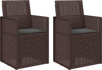 vidaXL Sillas De Comedor De Jard&iacute;n 2 Uds. Marr&oacute;n Y Antracita Pp Vidaxl