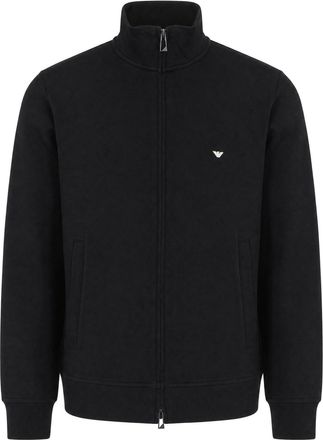 Emporio Armani Black Cotton-Blend Full Zip Sweatshirt