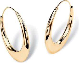 Palm Beach Jewelry 18k Yellow Gold-plated Sterling Silver Puffed Hoop Earrings 1 7/8