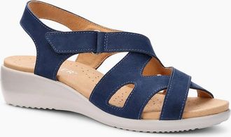 Hotter Womens Eliana Womens Wide Fit Low Wedge Sandals - Navy - Size: 4.5
