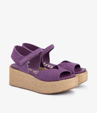 Pedro Garcia Flatform in lilac suede and yute wedge | nirvana | Spring Summer 26 | Pedro Garc&iacute;a